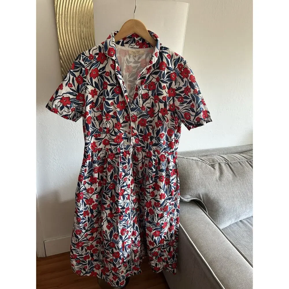 Seasalt Cornwall Charlotte Floral Midi Dress 12 Preppy Organic Cotton - Picture 5 of 11